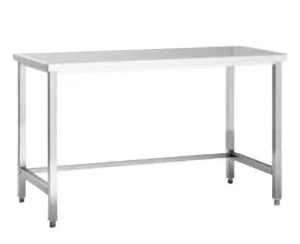 Arbeitstisch, 200 x 60 x 85 cm, ohne Grundboden, GASTRO, Edelstahl AISI 304, Werkstoff 1.4301 Top-Angebot